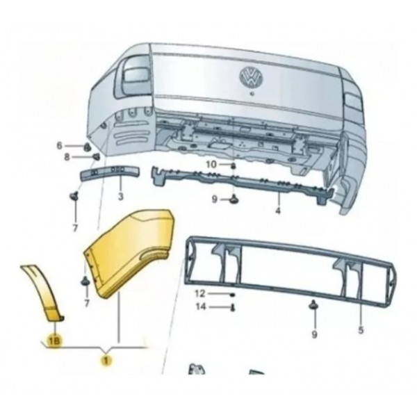 Ponteira Parachoque Lado Esquerdo Saveiro G7 2017 2018 2019