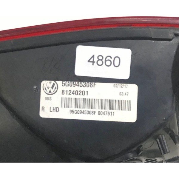 Lanterna Tampa Traseira Lado Direito Vw Golf Tsi 2013 A 2018