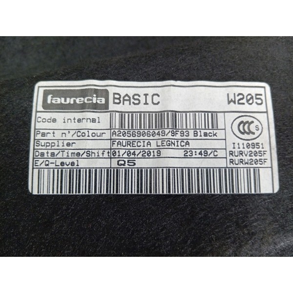 Tampa Porta Mala Mercedes C200 15/19 A2056906049 Original