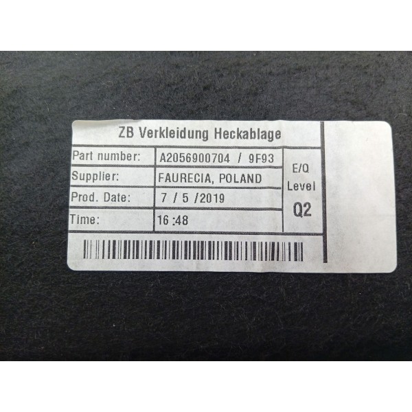 Tampa Porta Mala Mercedes C200 15/19 A2056906049 Original