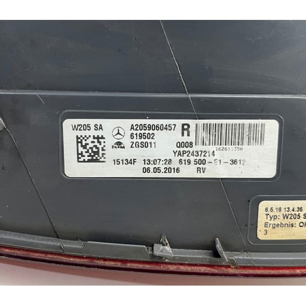 Lanterna Tras\dir Com Led Mercedes C200 2015 A 2017