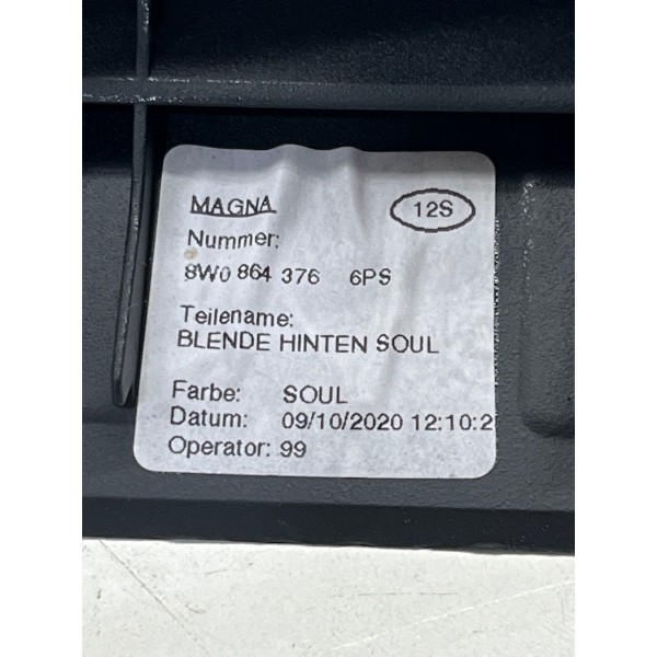 Moldura Do Console Traseiro Central Audi A5 2017 A  2018