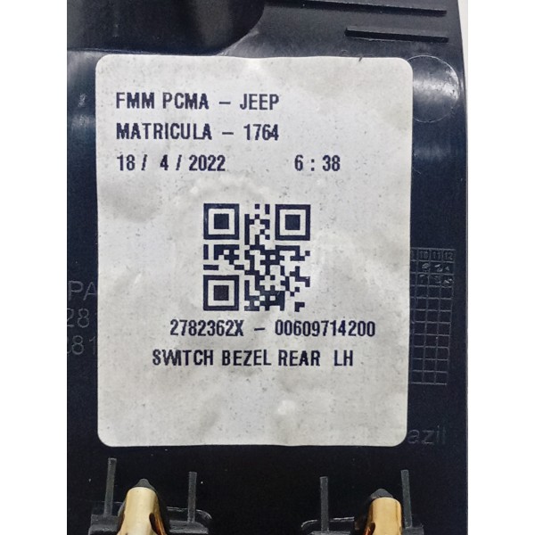 Moldura Botão Vidro Tras Esq Jeep Commander 2022 2025