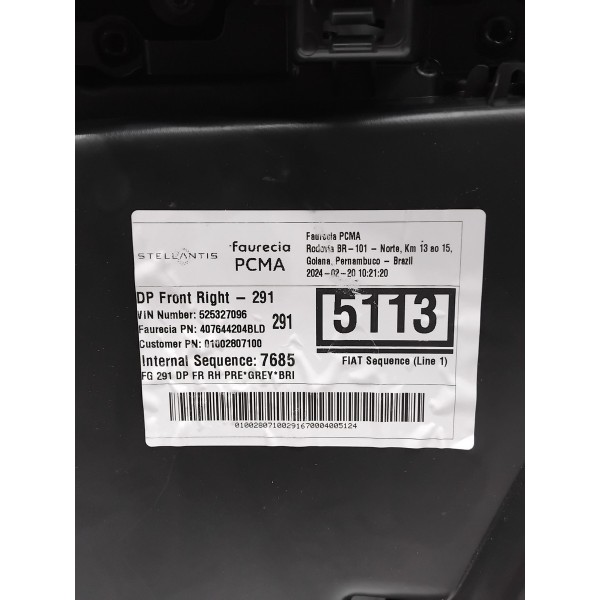 Forro Porta Dianteira Direita Rampage 2022 A 2025