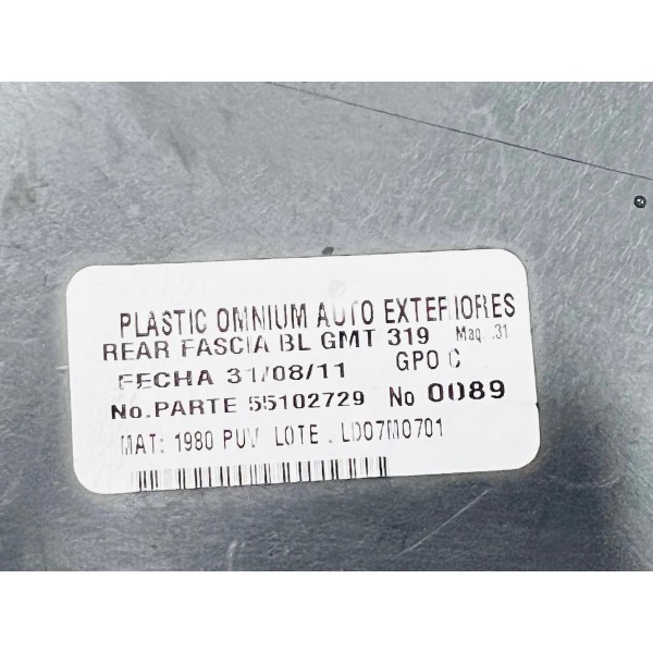 Parachoque Traseiro Chevrolet Captiva Sport 2009 A  2017